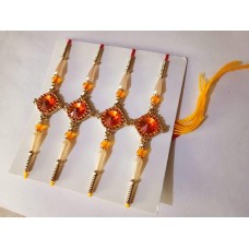 OkaeYa.com Beautiful orange Stone Rakhi for Brothers (1 Pcs)